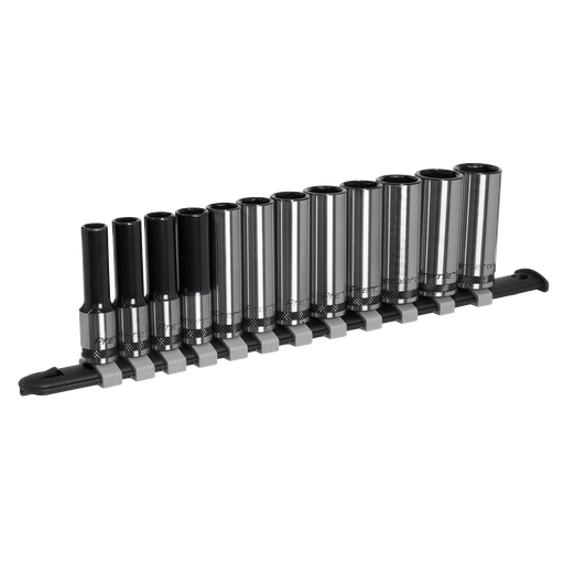 [AK7993] Sealey Premier Black Deep Socket Set 3/8"Sq Drive 12pc
