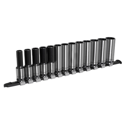 [AK7995] Sealey Premier Black Deep Socket Set 1/2"Sq Drive 13pc