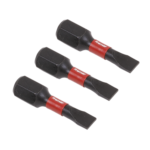 [AK8201] Sealey Premier Slotted Impact Power Tool Bits 4.5 x 25mm 3pc