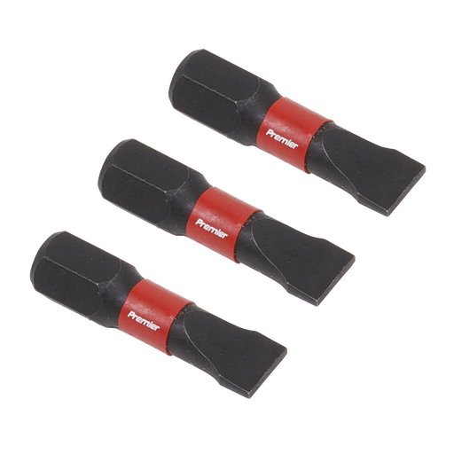 [AK8203] Sealey Premier Slotted Impact Power Tool Bits 6.5 x 25mm 3pc