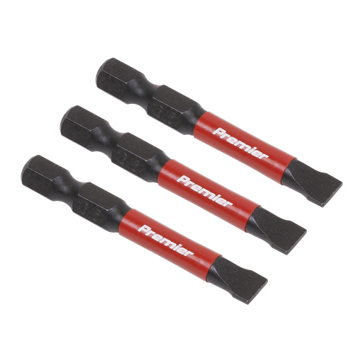 [AK8228] Sealey Premier Slotted Impact Power Tool Bits 6.5 x 50mm 3pc