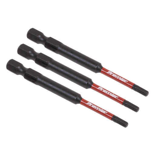 [AK8261] Sealey Premier Hex Impact Power Tool Bits 3 x 75mm 3pc