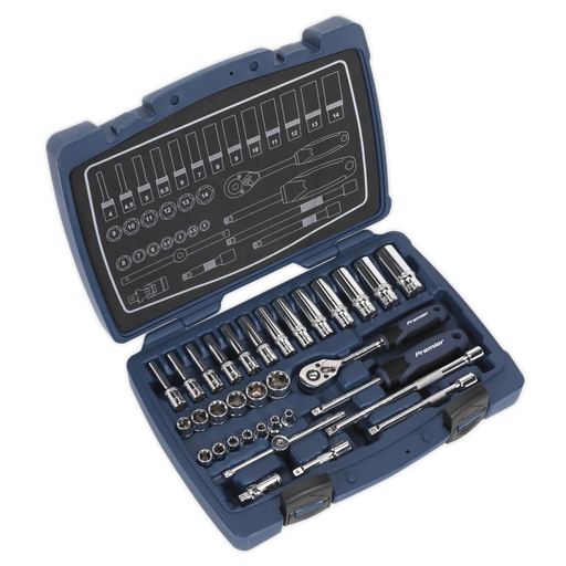 [AK8990] Sealey Premier Socket Set 1/4"Sq Drive 33pc