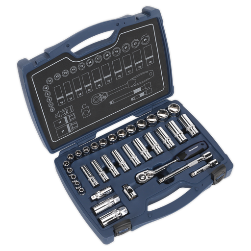 [AK8991] Sealey Premier Socket Set 3/8"Sq Drive 34pc