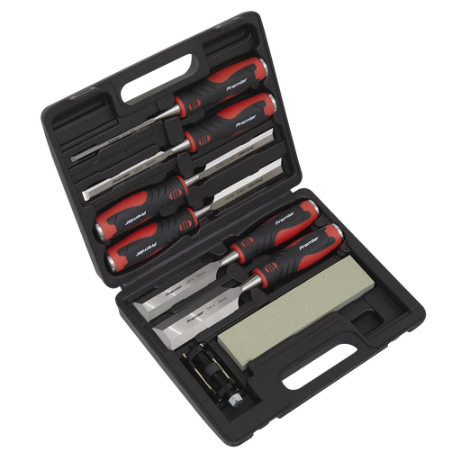 [AK9240] Sealey Premier Hammer-Thru Wood Chisel Set 8pc