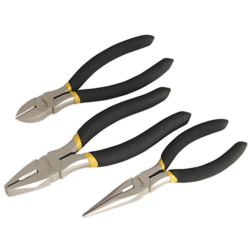 [AK9333] Sealey Premier Pliers Set Ni-Fe Finish 3pc