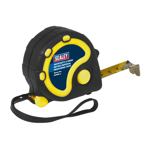 [AK989] Sealey Metric/Imperial Rubber Tape Measure 5m(16ft) x 19mm