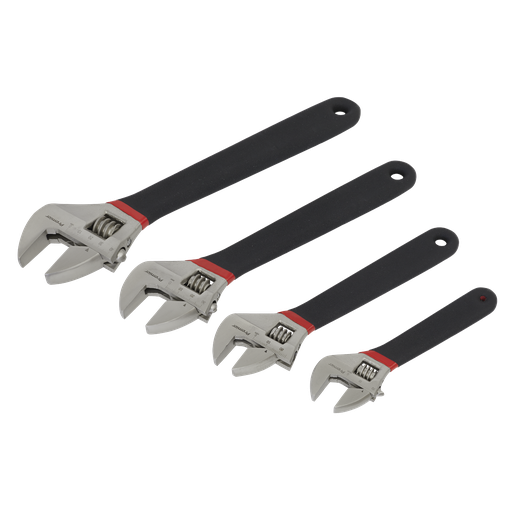[AK9935] Sealey Premier Adjustable Wrench Set Ni-Fe Finish 4pc