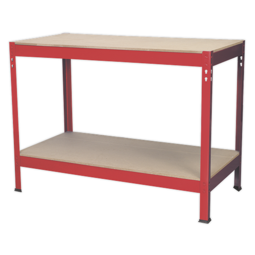 [AP1210] Steel Workbench with Wooden Top 1.2m