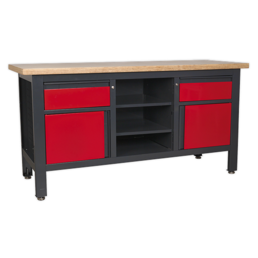 [AP1905A] Sealey Workbench with 2 Drawers, 2 Cupboards & Open Storage