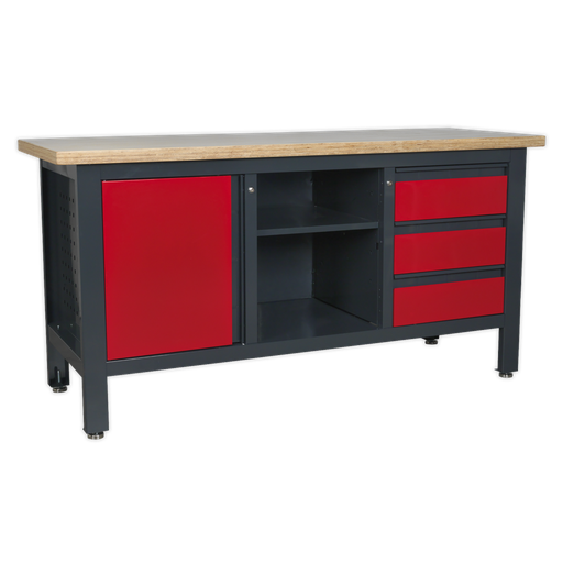 [AP1905B] Sealey Workbench with 3 Drawers, 1 Cupboard & Open Storage