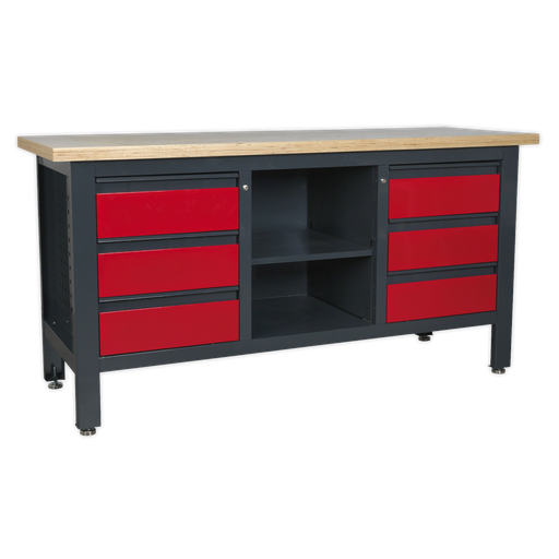 [AP1905D] Sealey Workbench with 6 Drawers & Open Storage