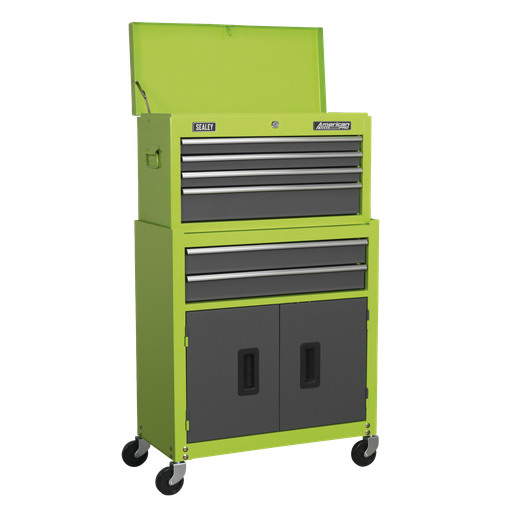 [AP2200BBHV] Sealey American PRO® Topchest & Rollcab Combination 6 Drawer - Green/Grey