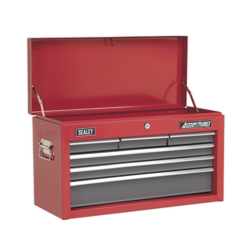 [AP2201BB] Sealey American PRO® Topchest 6 Drawer - Red/Grey
