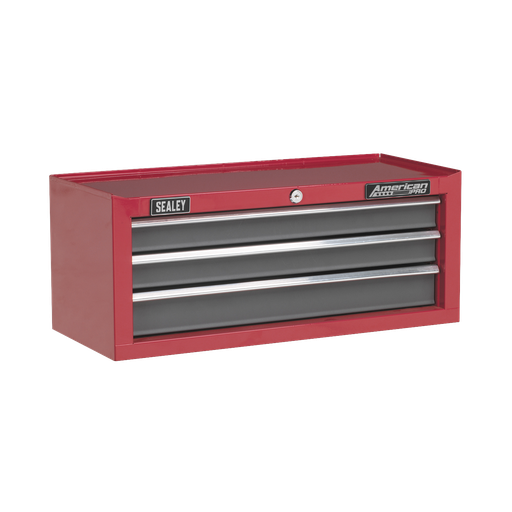 [AP22309BB] American PRO® Mid-Box Tool Chest 3 Drawer - Red/Grey