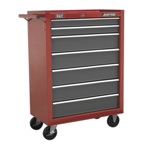 [AP22507BB] American PRO® Rollcab 7 Drawer - Red/Grey