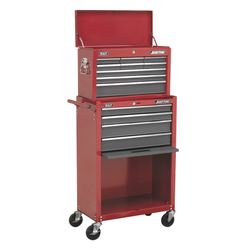 [AP22513BB] American PRO® Topchest & Rollcab Combination 13 Drawer - Red/Grey