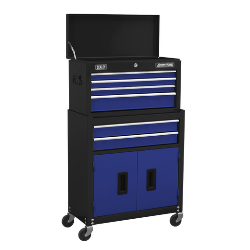 [AP22B] American PRO® Topchest & Rollcab Combination 6 Drawer - Blue