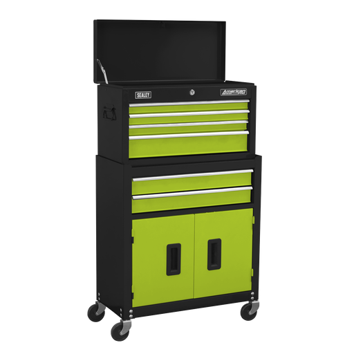 [AP22HVG] Sealey Topchest & Rollcab Combination 6 Drawer - Green