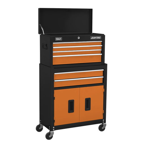 [AP22O] Sealey American PRO® Topchest & Rollcab Combination 6 Drawer - Orange