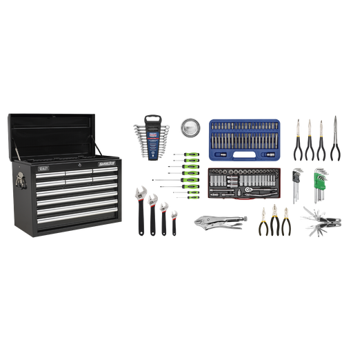 [AP33109BCOMBO] Sealey Superline PRO® Topchest 10 Drawer with 140pc Tool Kit - Black