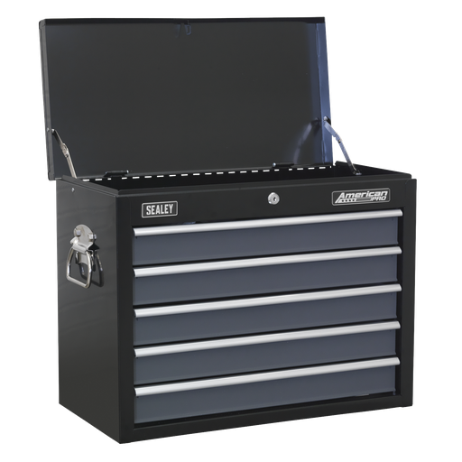 [AP3505TB] American PRO® Topchest 5 Drawer - Black/Grey