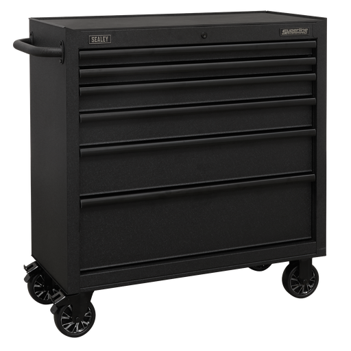 [AP3606BE] Sealey Superline PRO® Black Edition Rollcab with 6 Soft Close Drawers 915mm