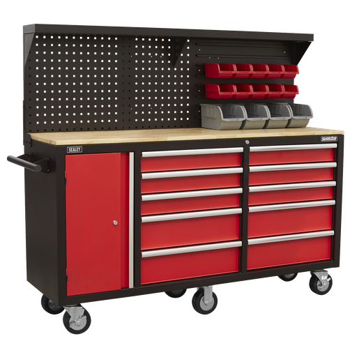 [AP6310] Sealey Superline PRO® Mobile Workstation with Backboard 10 Drawer