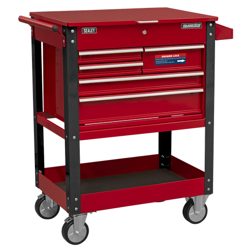 [AP890M] Superline PRO® Heavy-Duty Mobile Tool & Parts Trolley with 5 Drawers & Lockable Top