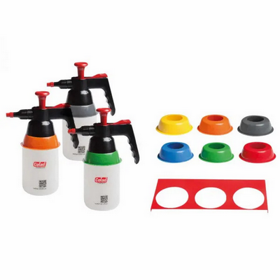 [EMM.9705] Colad 1ltr Liquid Pump Spray Bottle With 5 Coding Rings & Charts