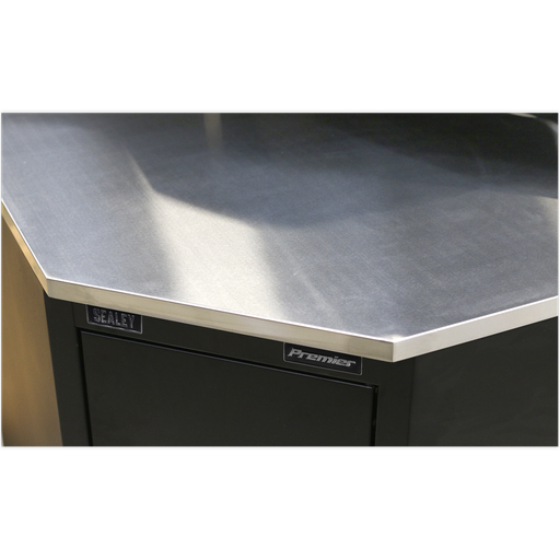 [APMS19] Sealey Premier™ Stainless Steel Corner Worktop 930mm