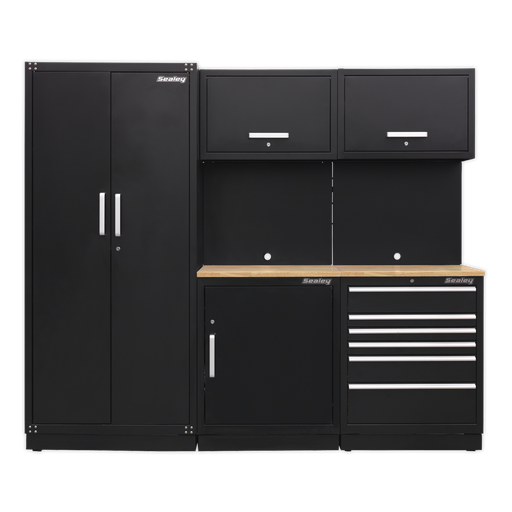 [APMSCOMBO1W] Sealey Premier™ Storage System with Hardwood Worktop 2.5m