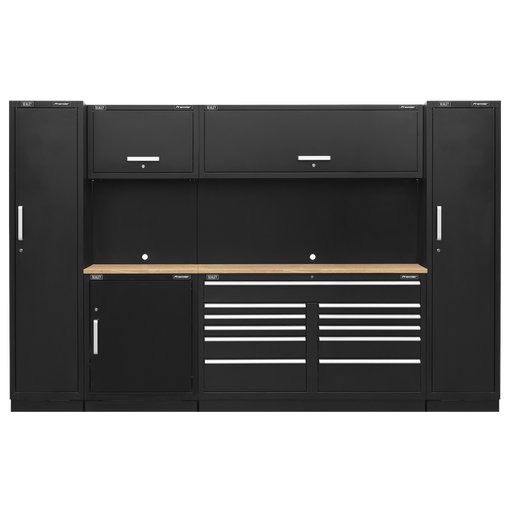 [APMSCOMBO7W] Sealey Premier™ Storage System with Hardwood Worktop 3.55m