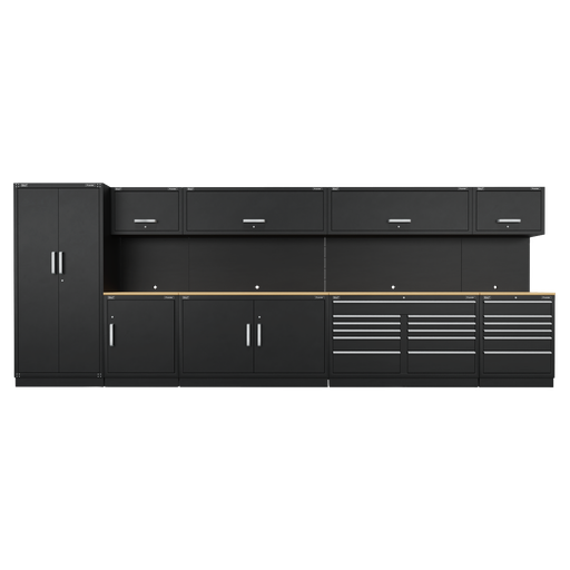[APMSOAK] Premier™ Storage System with Hardwood Worktop 5.58m
