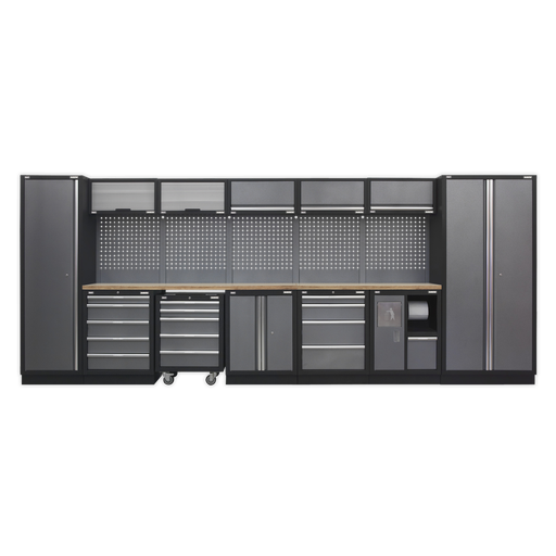 [APMSSTACK01W] Sealey Superline PRO® Storage System with Wood Worktop 4.9m