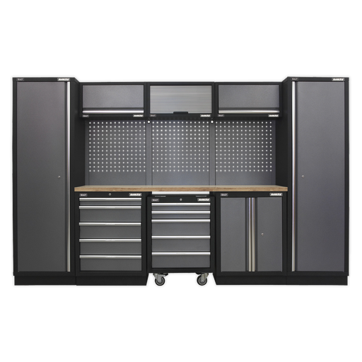 [APMSSTACK03W] Sealey Superline PRO® Storage System with Wood Worktop 3.2m