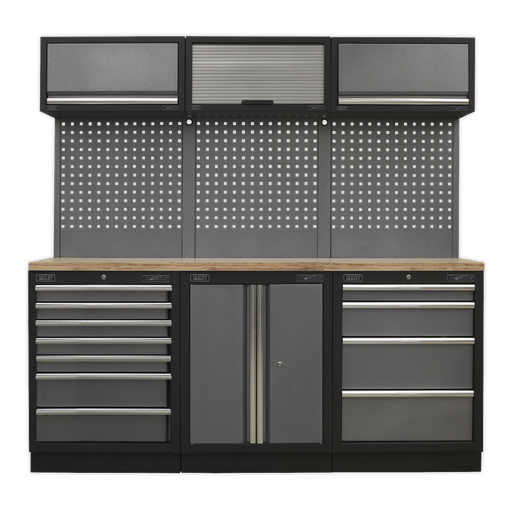 [APMSSTACK07W] Superline PRO® Storage System with Wood Worktop 2.04m