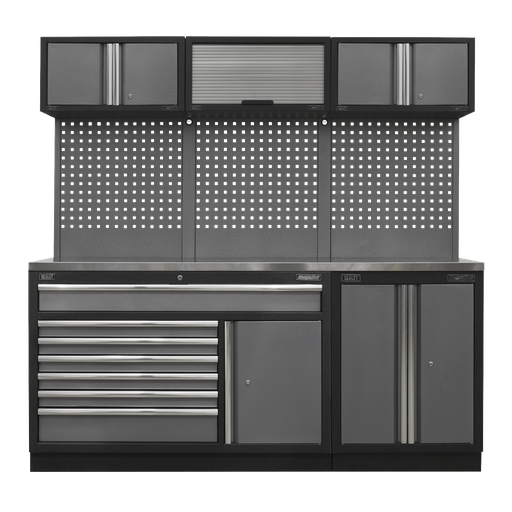 [APMSSTACK11SS] Superline PRO® Storage System with Stainless Steel Worktop 2.04m