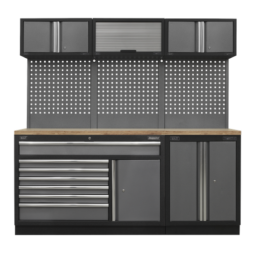 [APMSSTACK11W] Superline PRO® Storage System with Pressed Wood Worktop 2.04m