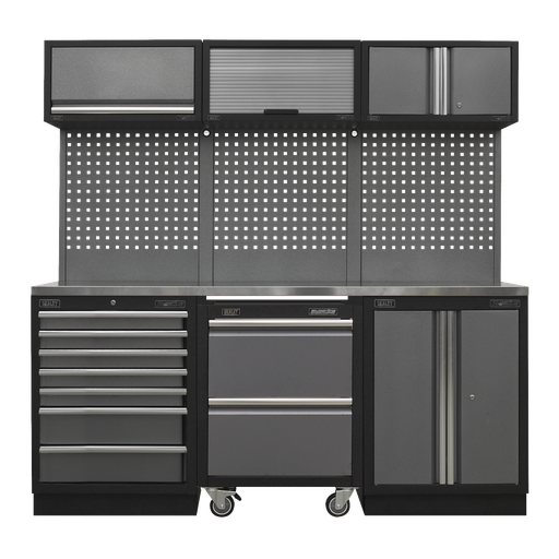 [APMSSTACK12SS] Superline PRO® Storage System with Stainless Steel Worktop 2.04m