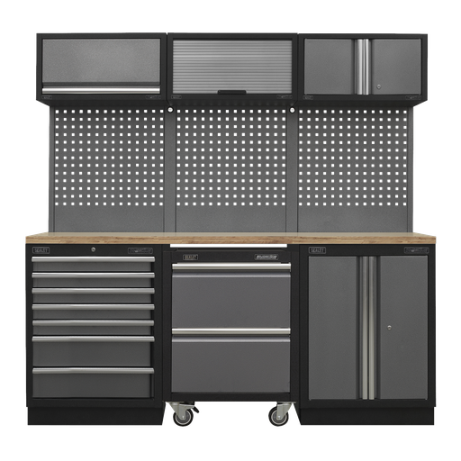 [APMSSTACK12W] Superline PRO® Storage System with Pressed Wood Worktop 2.04m