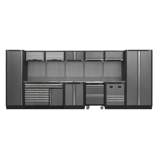 [APMSSTACK16SS] Superline PRO® Storage System with Stainless Steel Worktop 4.92m