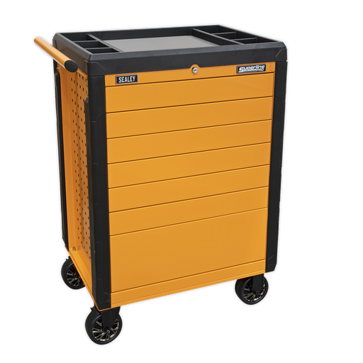 [APPD7O] Superline PRO® Push-To-Open Rollcab 7 Drawer - Orange