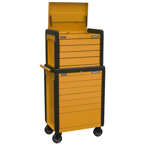 [APPDSTACKO] Sealey Superline PRO® Push-To-Open Topchest & Rollcab Combination 11 Drawer - Orange