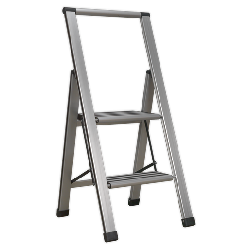 [APSL2] Sealey Professional Folding Step Ladder 2-Step Aluminium 150kg Capacity