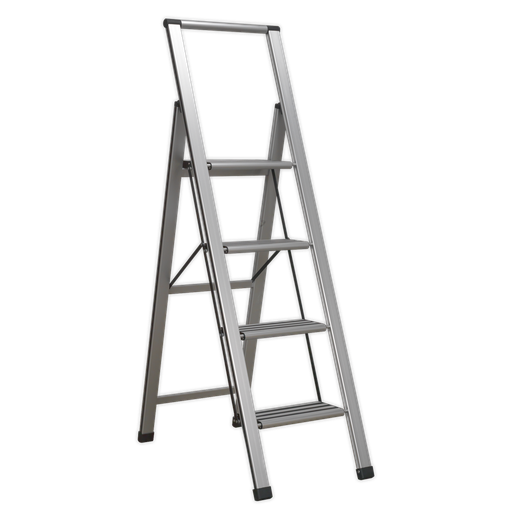 [APSL4] Sealey Professional Folding Step Ladder 4-Step Aluminium 150kg Capacity