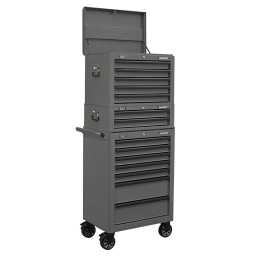 [APSTACKTGR] Sealey Superline PRO® Topchest, Mid-Box Tool Chest & Rollcab Com