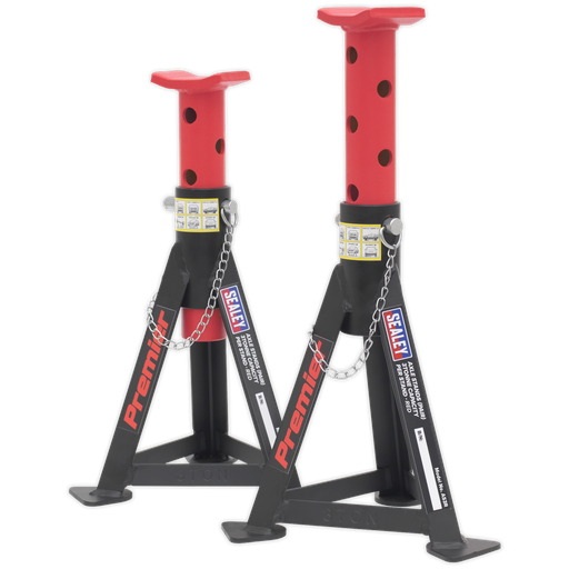 [AS3R] Sealey Premier Axle Stands (Pair) 3 Tonne Capacity per Stand - Red