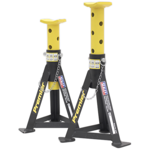 [AS3Y] Sealey Premier Axle Stands (Pair) 3 Tonne Capacity per Stand - Yellow