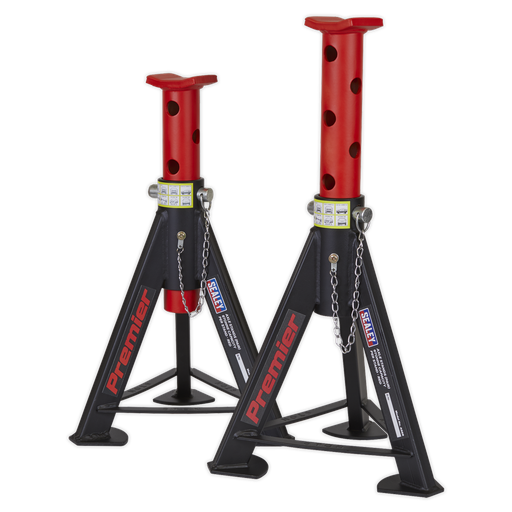 [AS6R] Sealey Premier Axle Stands (Pair) 6 Tonne Capacity per Stand - Red